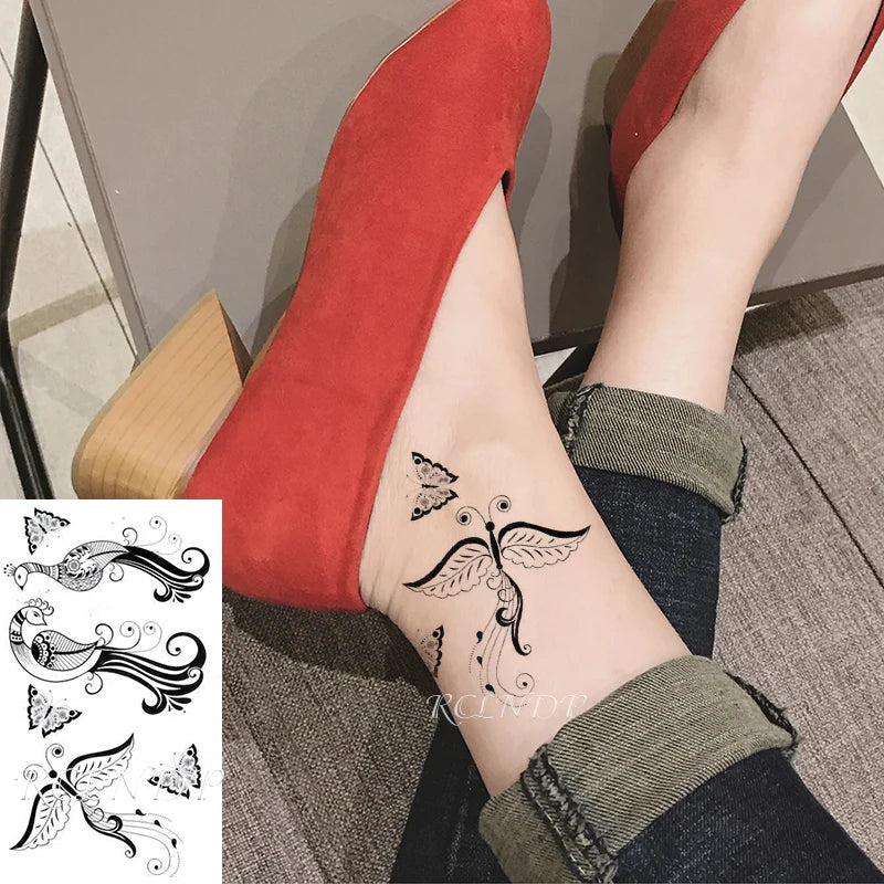 Waterproof Temporary Tattoo Sticker Flame Love Heart Flower Star Element Body Art Fake Tatto Flash Tatoo for Men Women