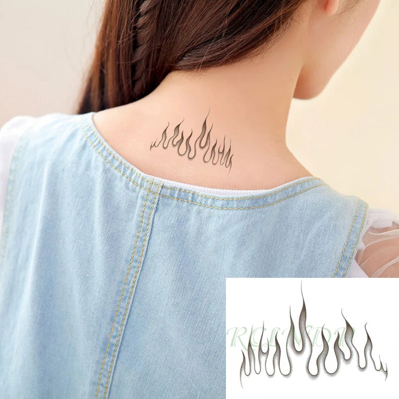 Waterproof Temporary Tattoo Sticker Flame Love Heart Flower Star Element Body Art Fake Tatto Flash Tatoo for Men Women