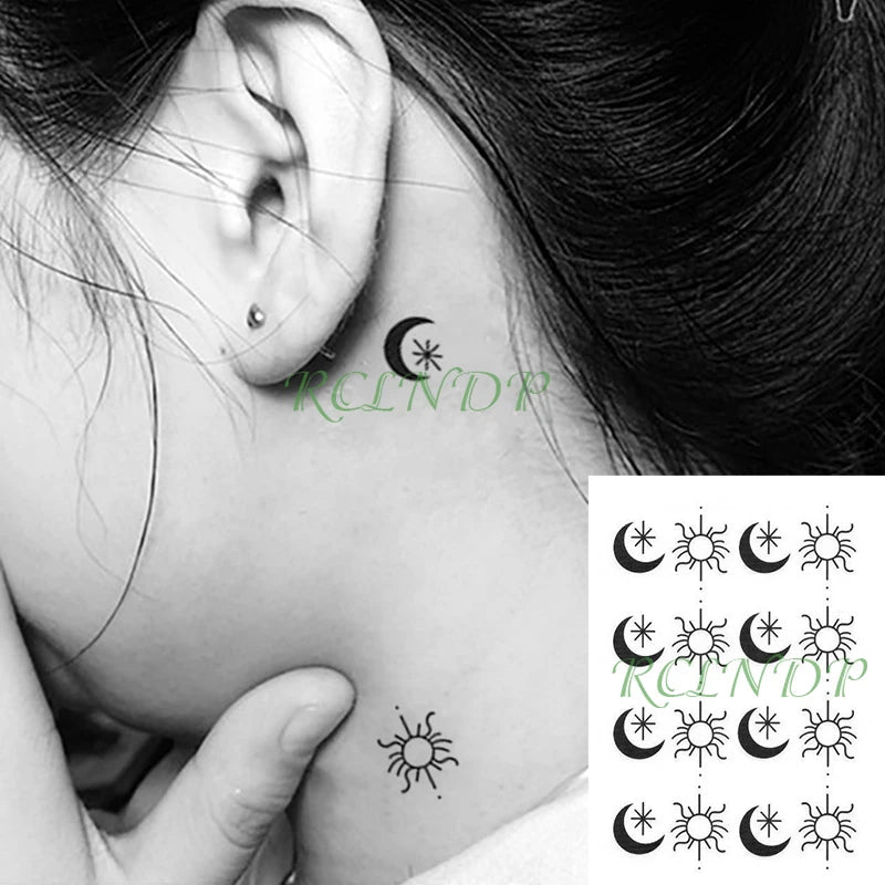 Waterproof Temporary Tattoo Sticker Flame Love Heart Flower Star Element Body Art Fake Tatto Flash Tatoo for Men Women