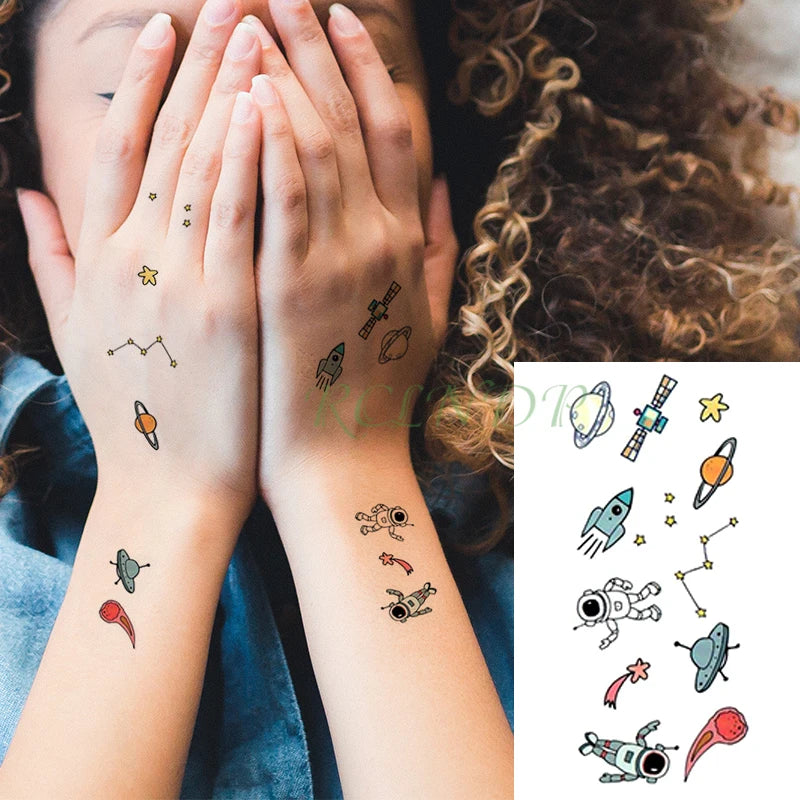 Waterproof Temporary Tattoo Sticker Flame Love Heart Flower Star Element Body Art Fake Tatto Flash Tatoo for Men Women