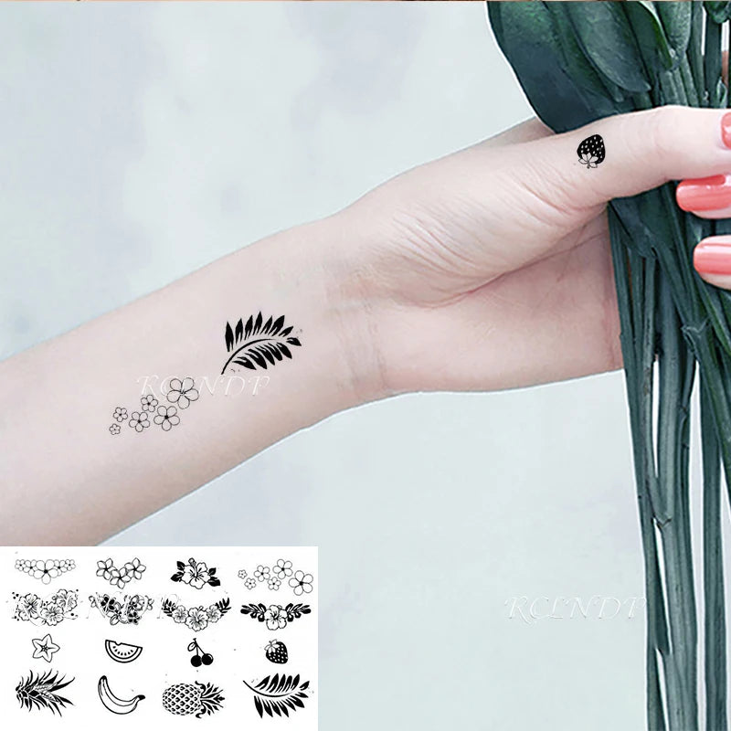 Waterproof Temporary Tattoo Sticker Flame Love Heart Flower Star Element Body Art Fake Tatto Flash Tatoo for Men Women