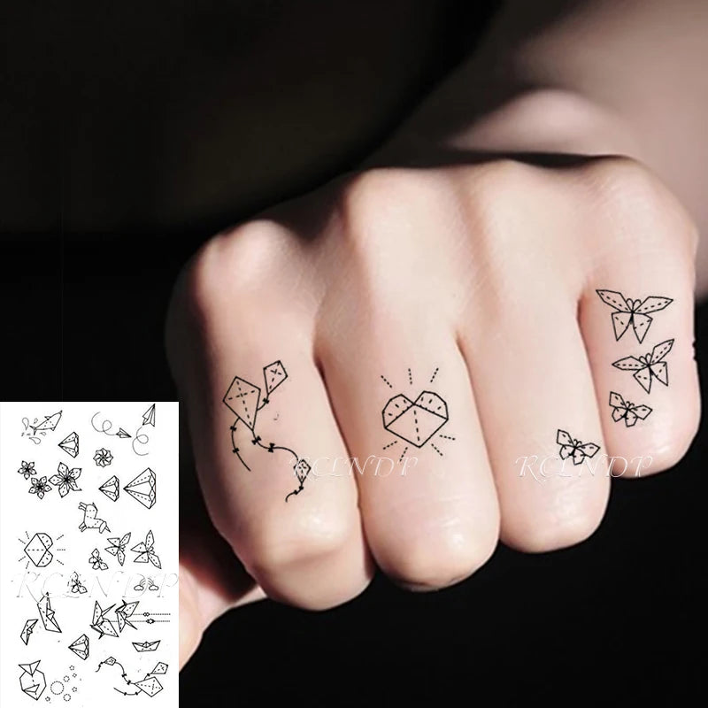 Waterproof Temporary Tattoo Sticker Flame Love Heart Flower Star Element Body Art Fake Tatto Flash Tatoo for Men Women