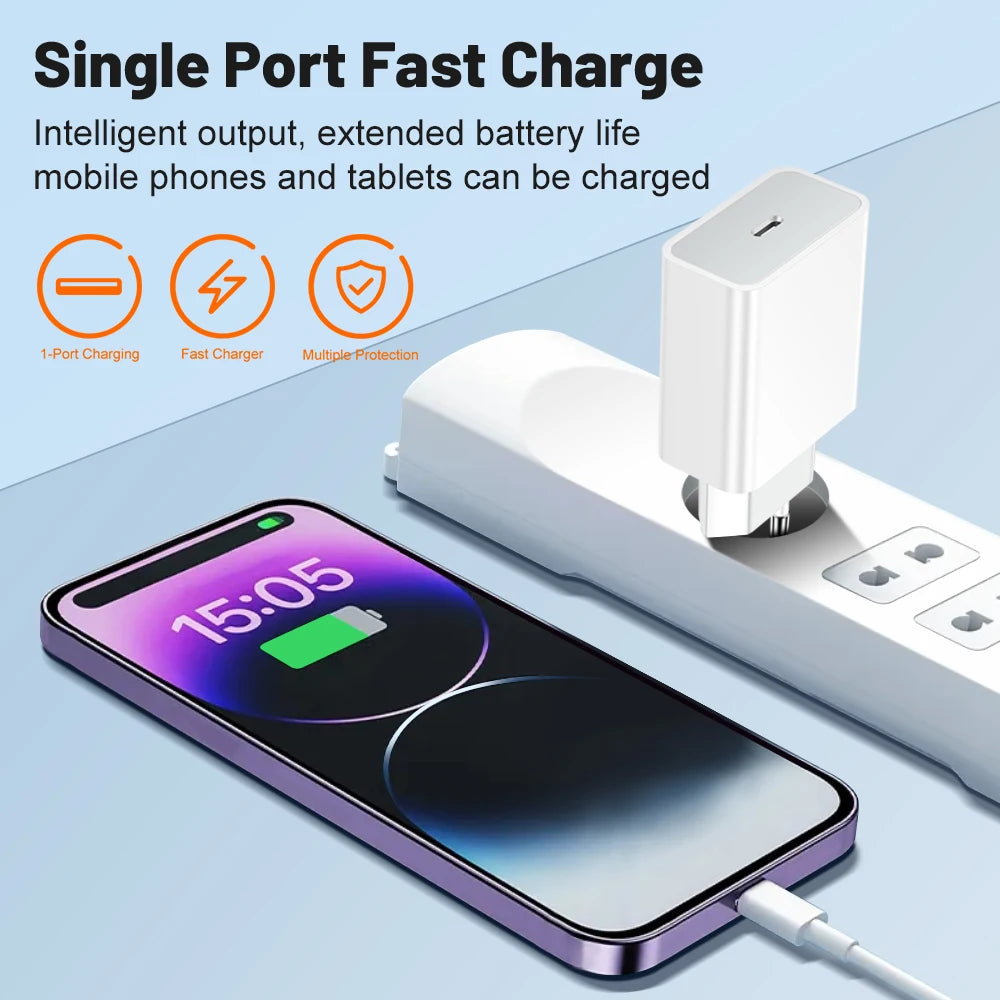 2 in 1 20W Fast Charger For iPhone 13 12 11 14 Pro Max Fast Charging 8 Plus XS MAX With PD Cable