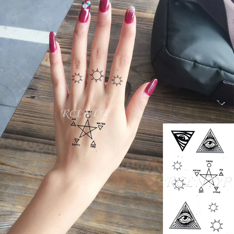 Waterproof Temporary Tattoo Sticker Flame Love Heart Flower Star Element Body Art Fake Tatto Flash Tatoo for Men Women