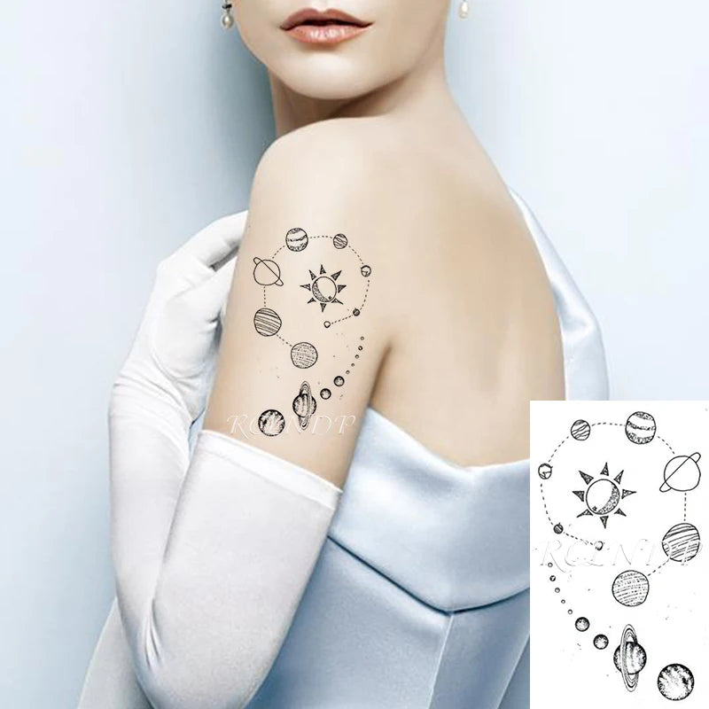 Waterproof Temporary Tattoo Sticker Flame Love Heart Flower Star Element Body Art Fake Tatto Flash Tatoo for Men Women