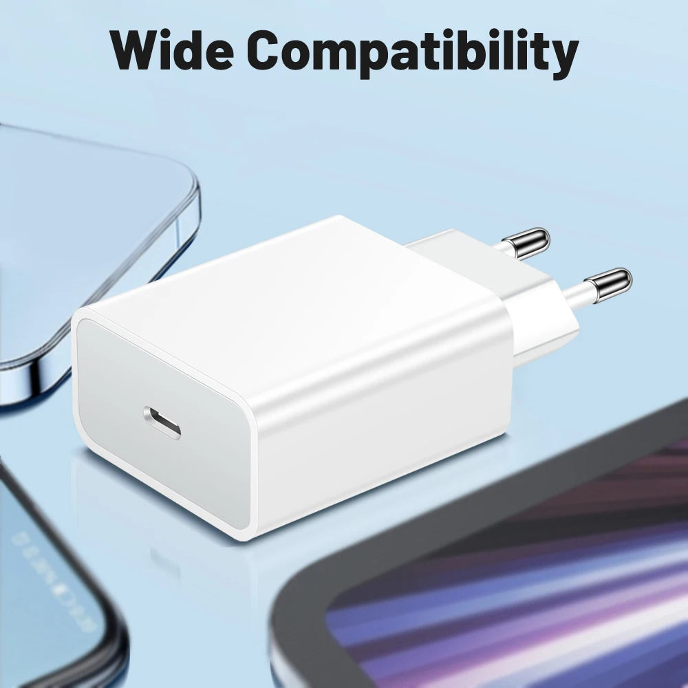 2 in 1 20W Fast Charger For iPhone 13 12 11 14 Pro Max Fast Charging 8 Plus XS MAX With PD Cable